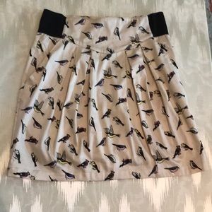 Divided Fitted + Pleated Bird Skirt